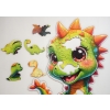 Puzzle Drewniane Premium dla Dzieci Wesoły Dinozaur 52 EL Układanka PUZZLED